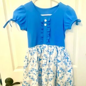 Eleanor rose Easter Cross Dress 8-10 EUC and matching headband